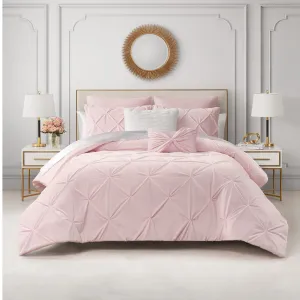 Kiss Pleat Micromink Comforter Set With Decorative Pillows Juicy Couture