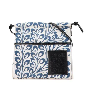 LOEWE Anagram Canvas Drawstring Crossbody White