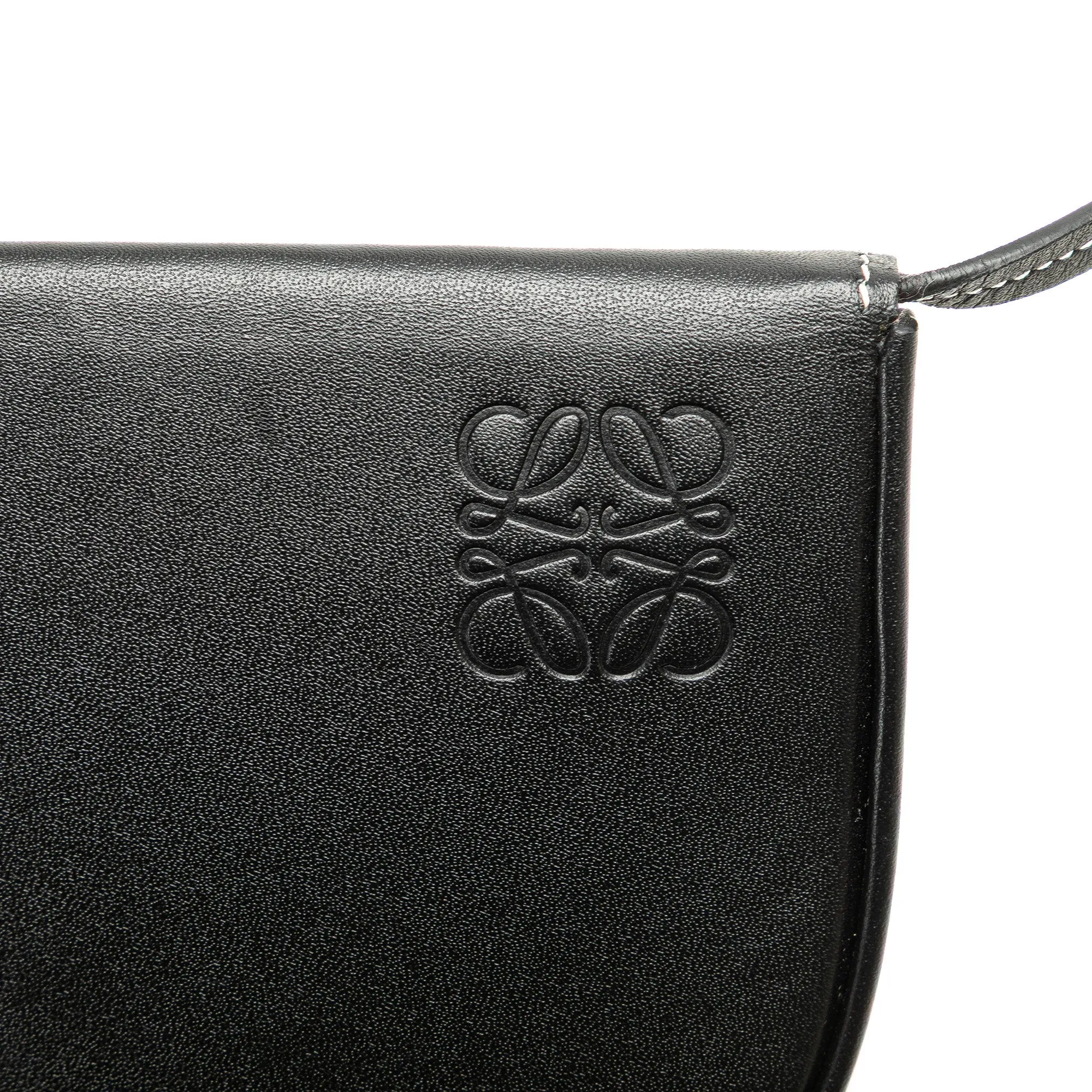 LOEWE Small Leather Heel Pouch Black