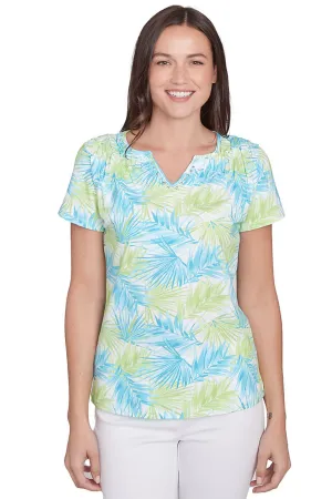 Petite Spring Thing Palmetto Smocked Tee
