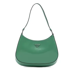 Prada Spazzolato Cleo Shoulder Bag Green