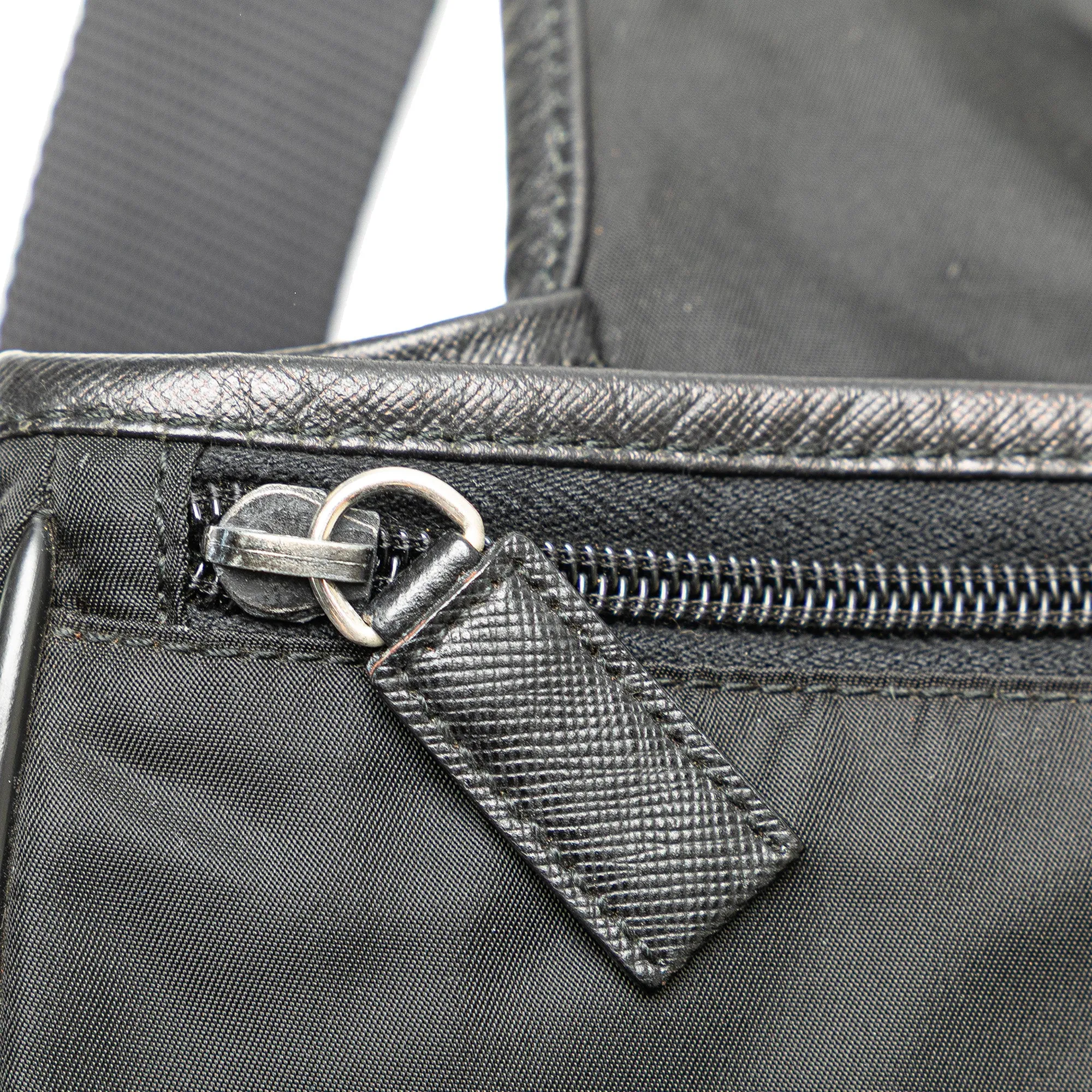 Prada Tessuto Buckle Messenger Bag Black