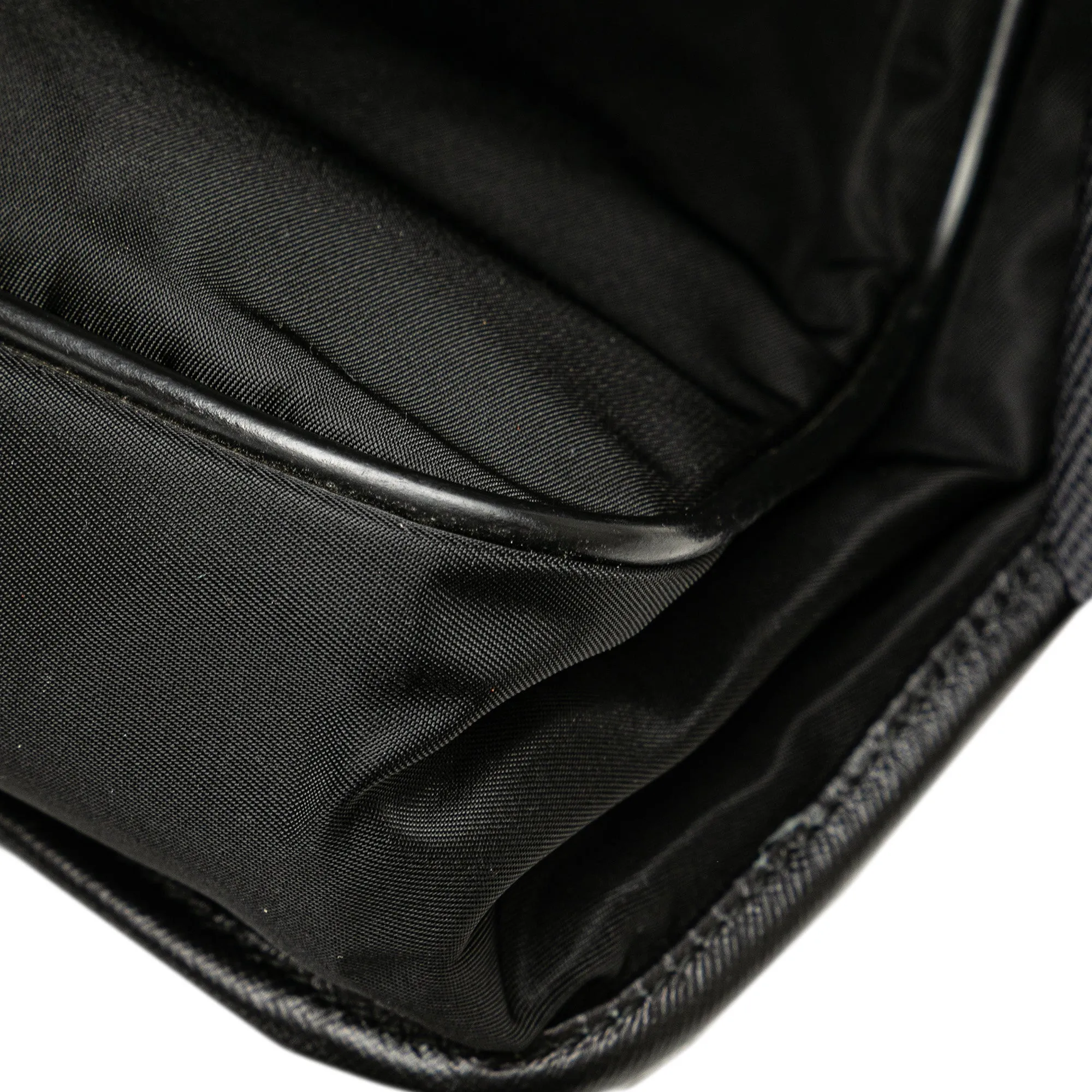 Prada Tessuto Buckle Messenger Bag Black
