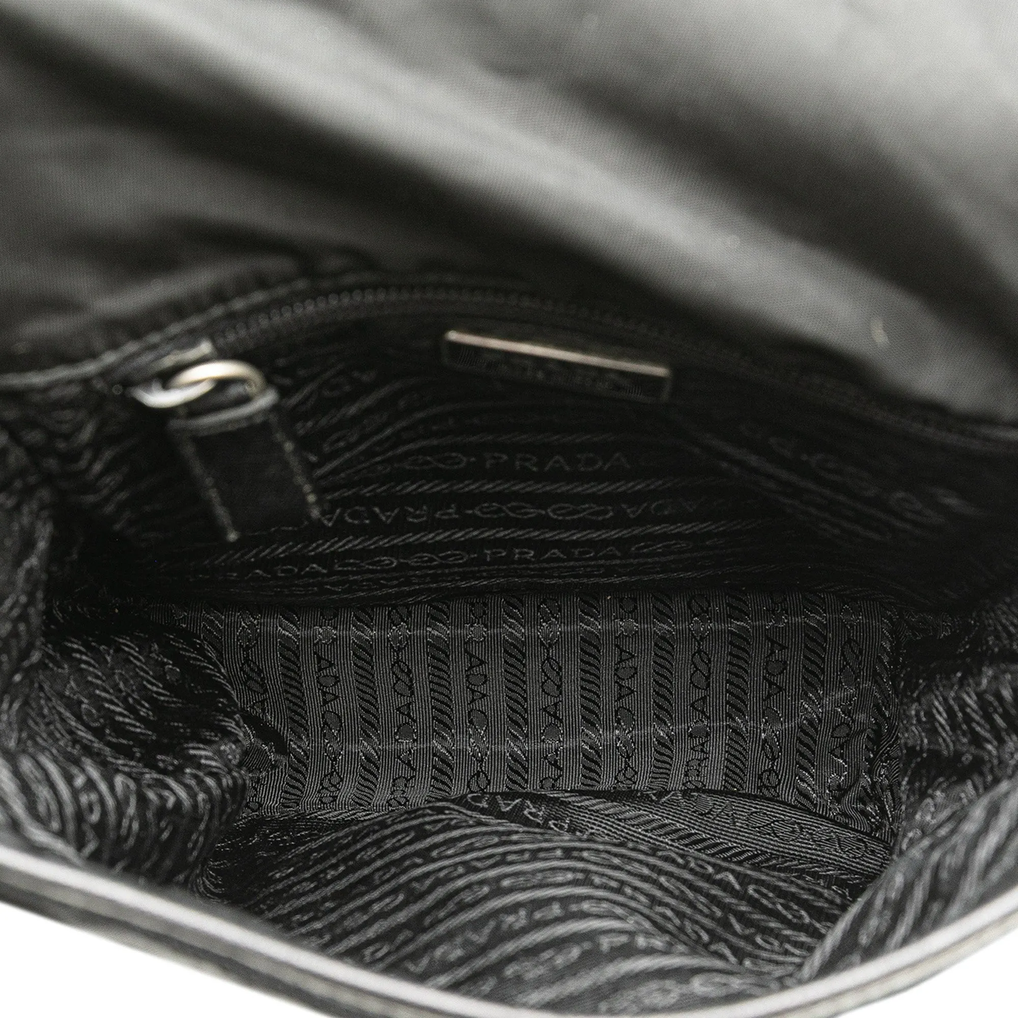 Prada Tessuto Buckle Messenger Bag Black