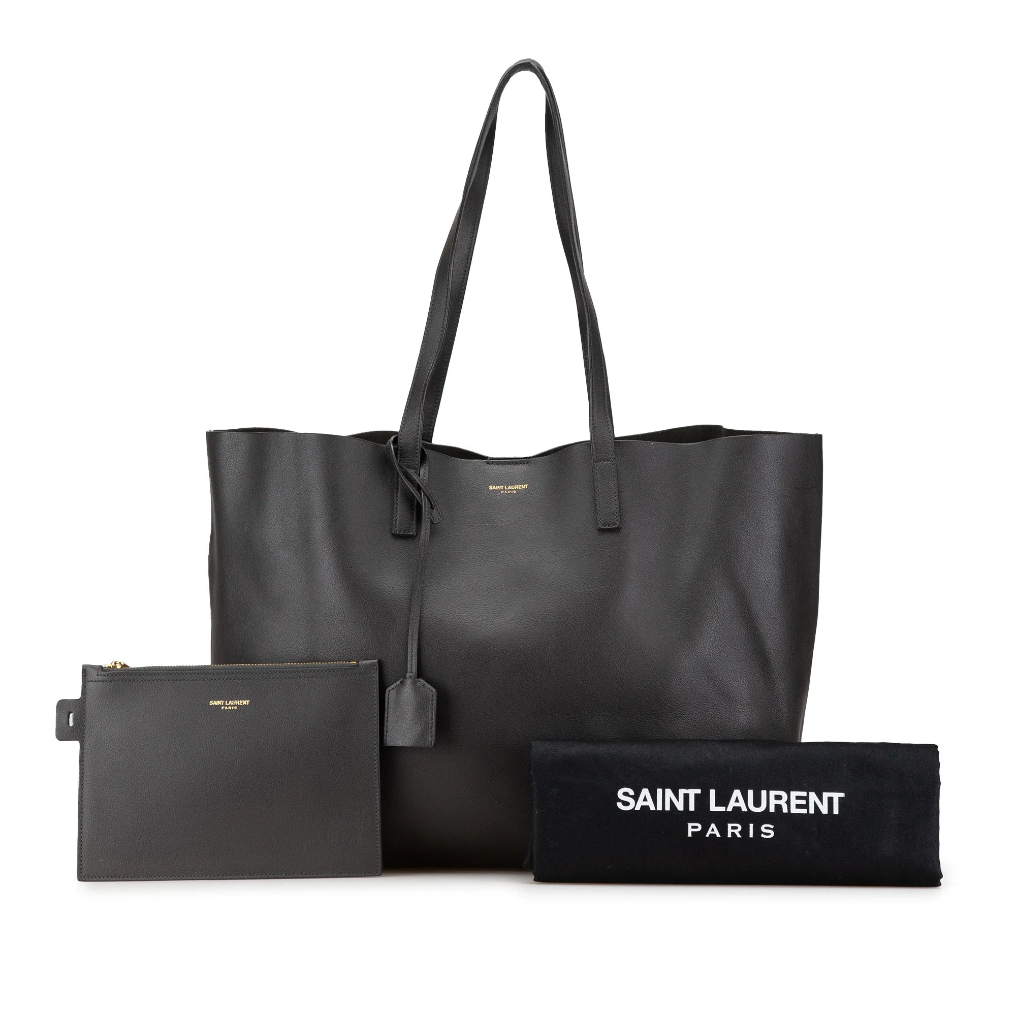 Saint Laurent Large East/West Shopping Tote Dark Gray