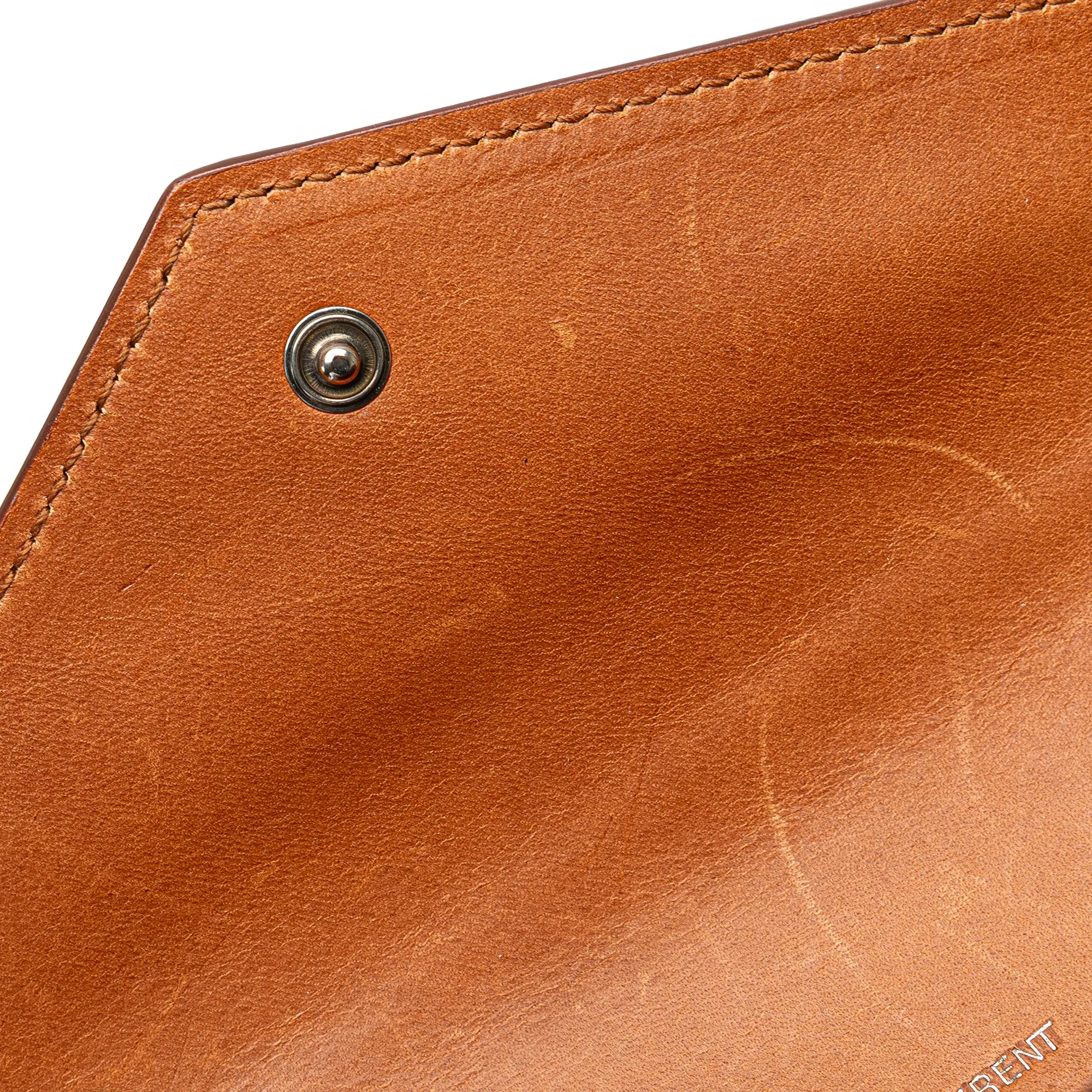 Saint Laurent Leather Envelope Belt Bag Brown