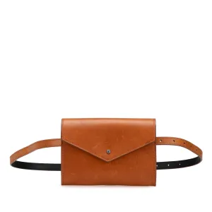 Saint Laurent Leather Envelope Belt Bag Brown