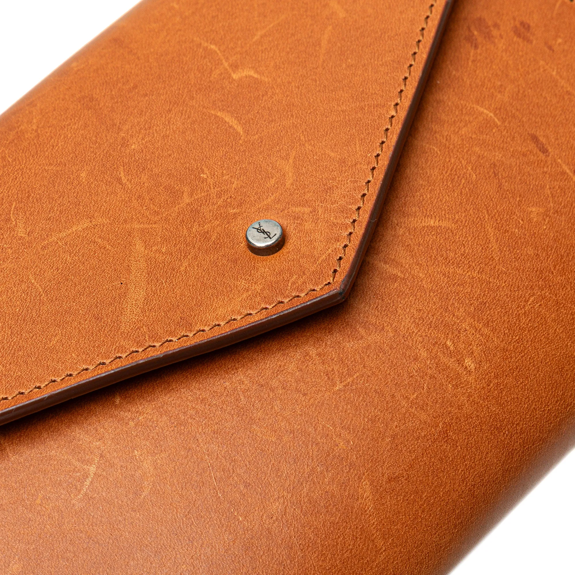 Saint Laurent Leather Envelope Belt Bag Brown