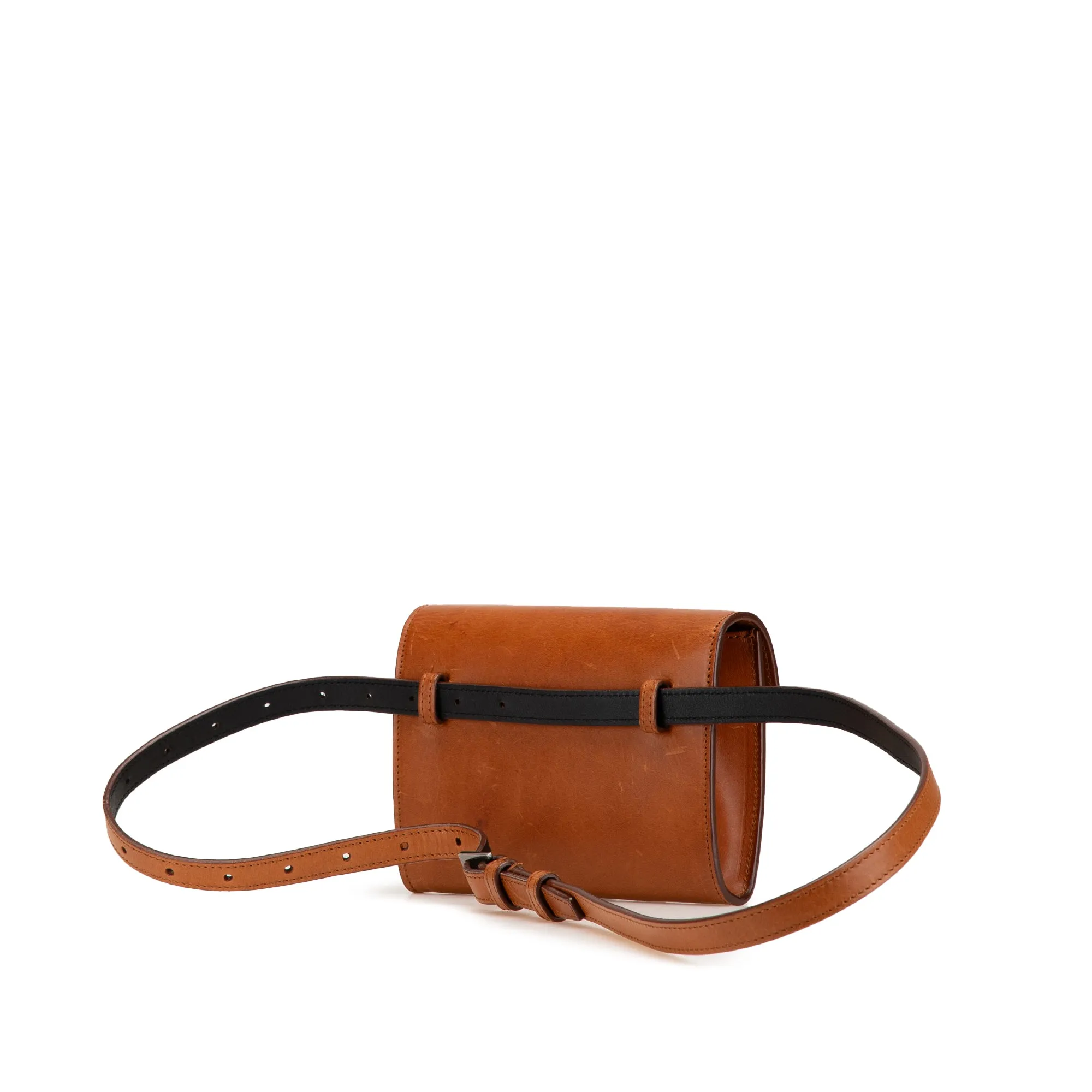 Saint Laurent Leather Envelope Belt Bag Brown