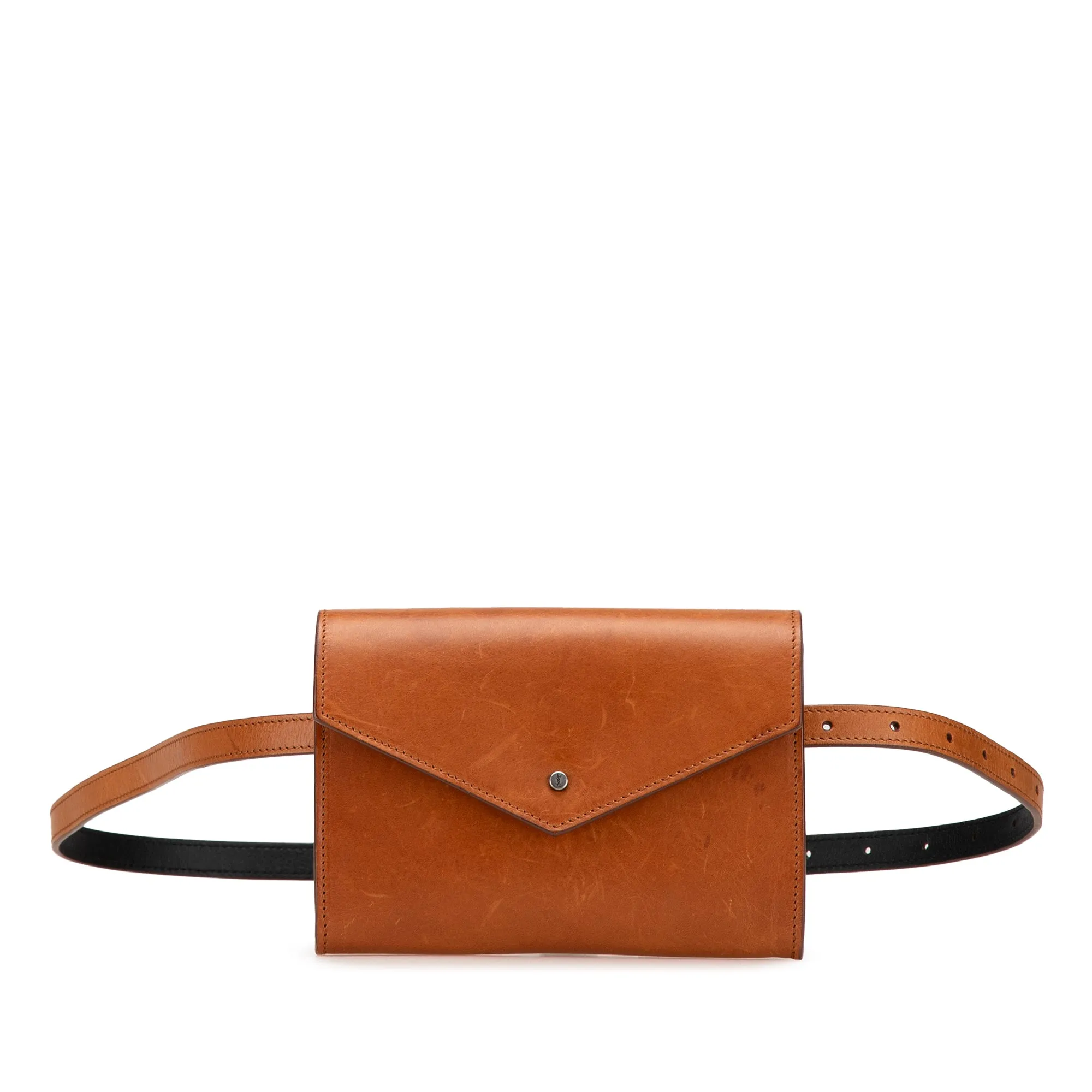 Saint Laurent Leather Envelope Belt Bag Brown
