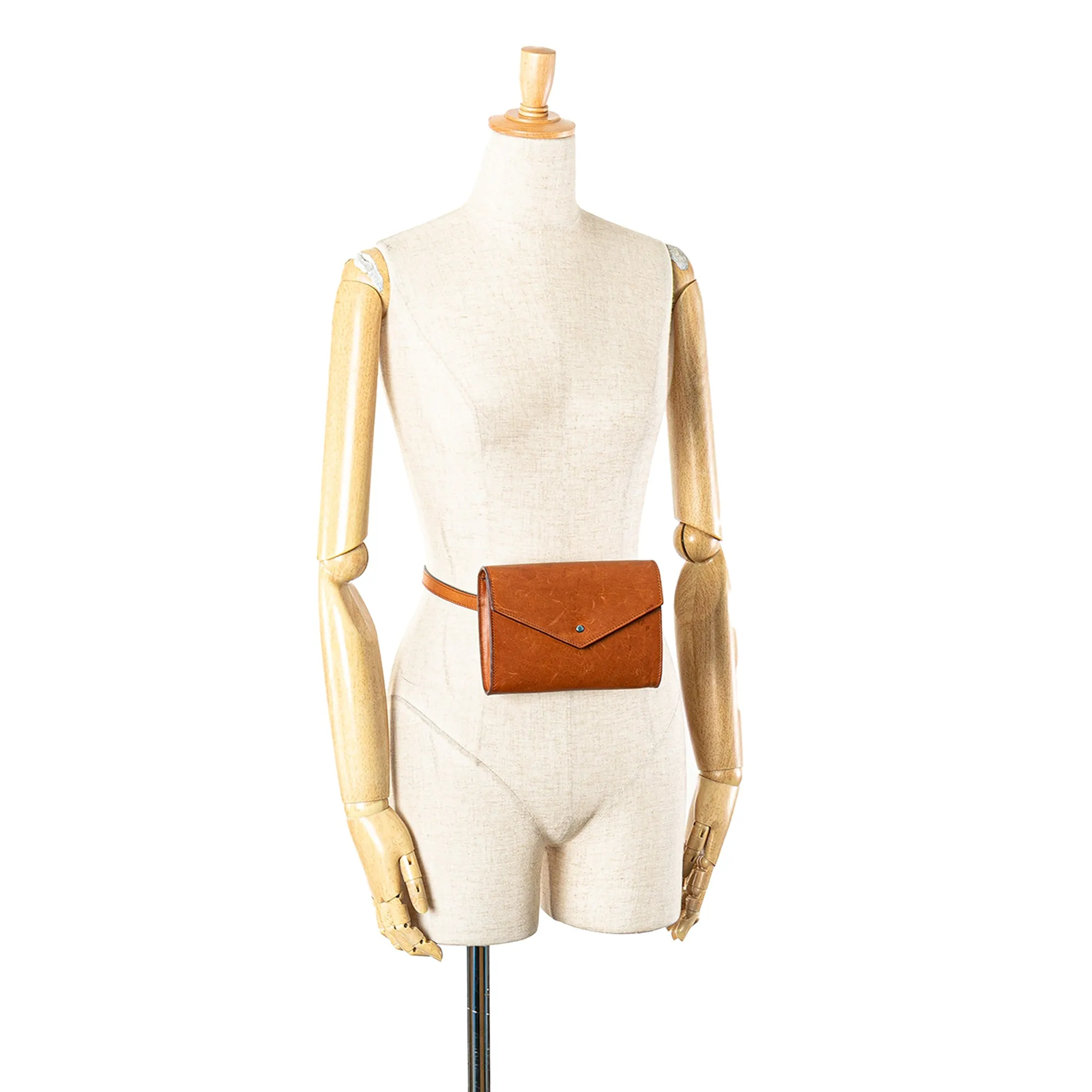 Saint Laurent Leather Envelope Belt Bag Brown
