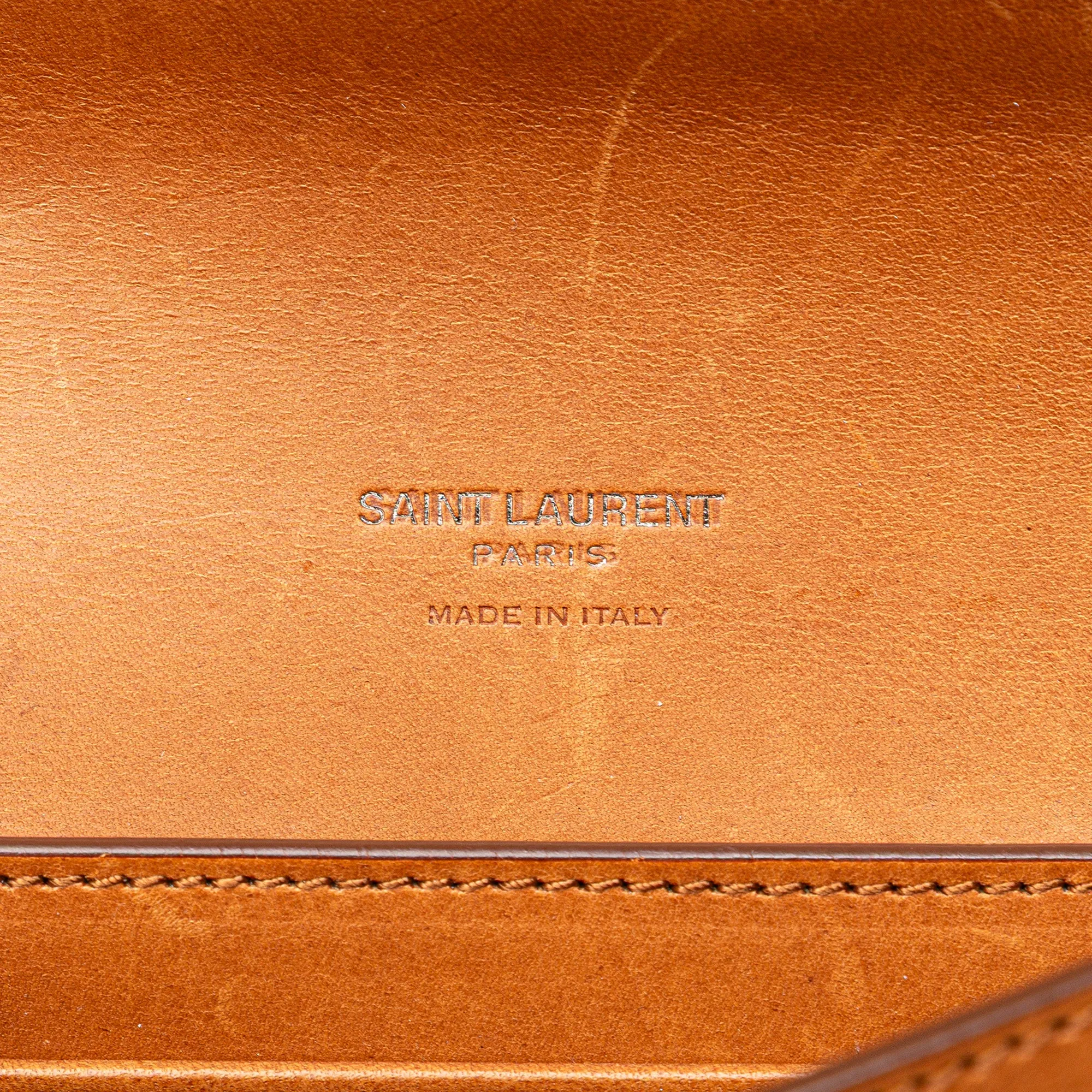 Saint Laurent Leather Envelope Belt Bag Brown