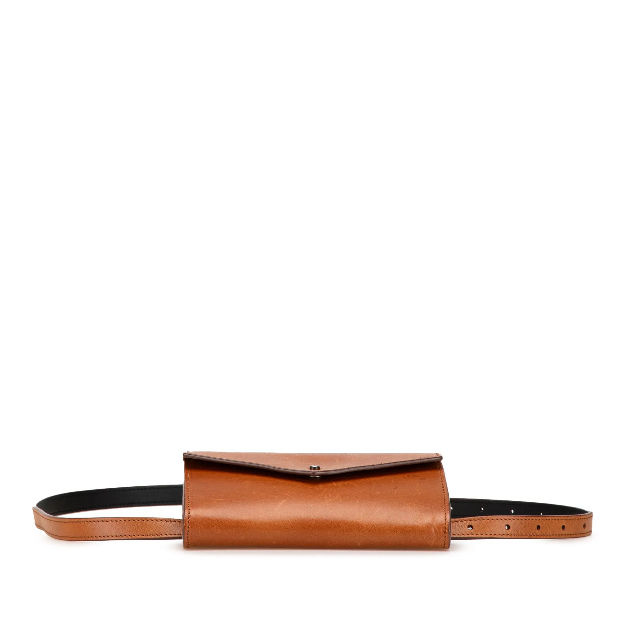 Saint Laurent Leather Envelope Belt Bag Brown