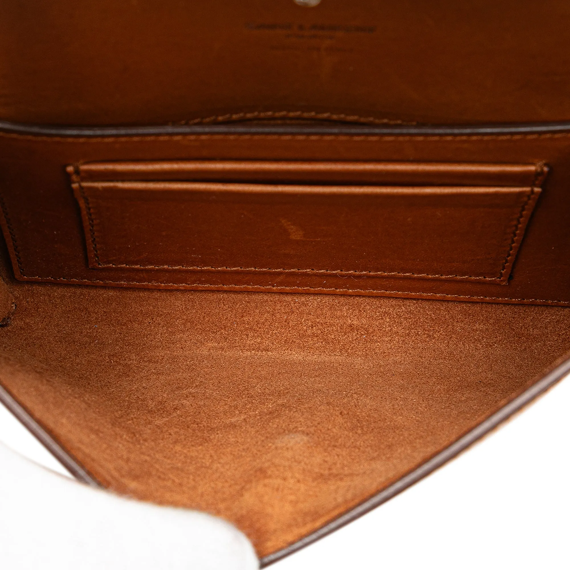 Saint Laurent Leather Envelope Belt Bag Brown