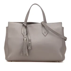 Saint Laurent Medium Calfskin Amber Tote Gray