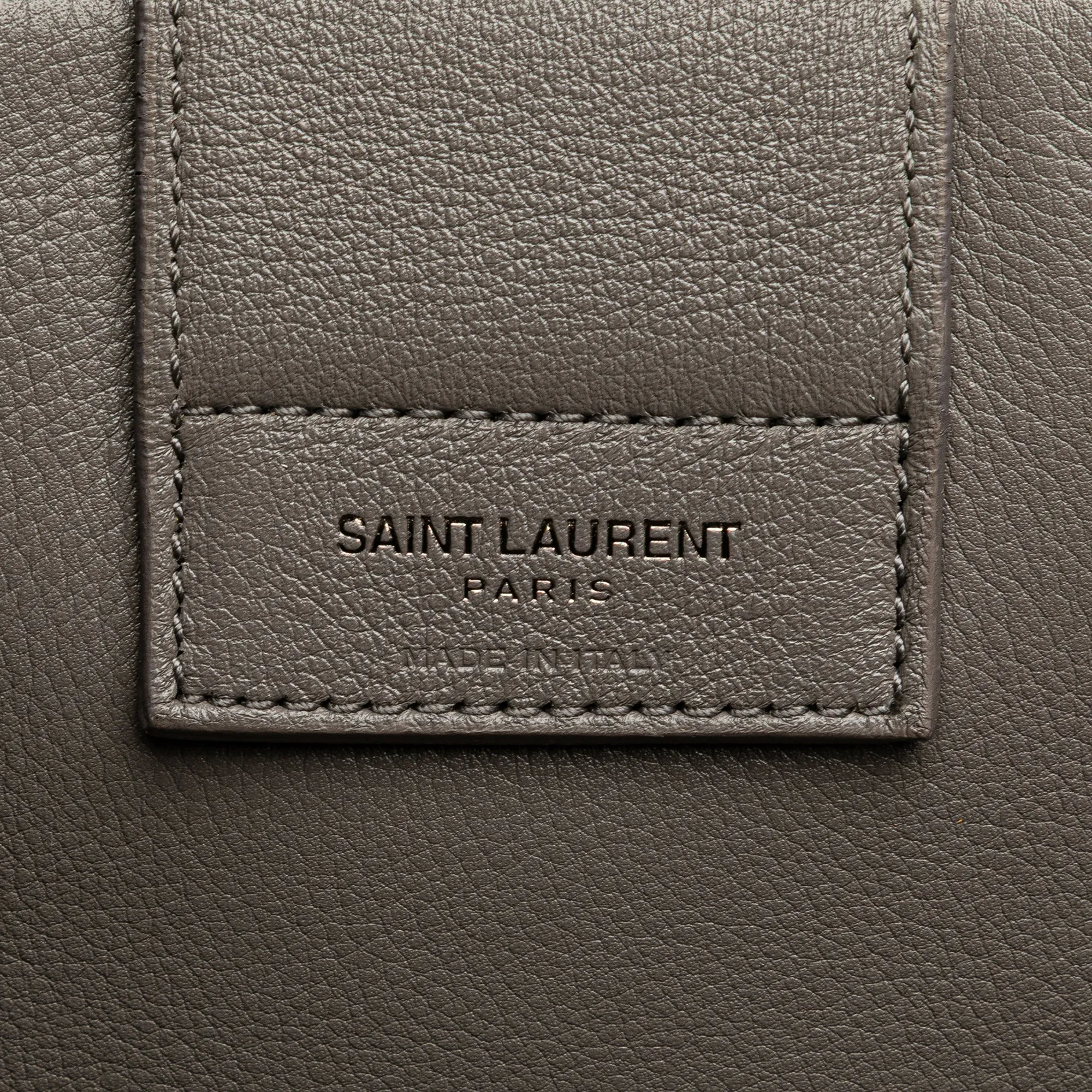 Saint Laurent Medium Calfskin Amber Tote Gray
