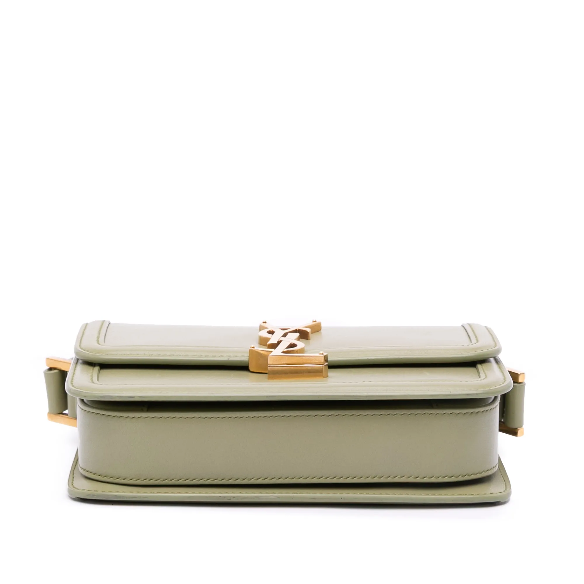 Saint Laurent Small Calfskin Solferino Satchel In Box Green