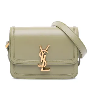 Saint Laurent Small Calfskin Solferino Satchel In Box Green