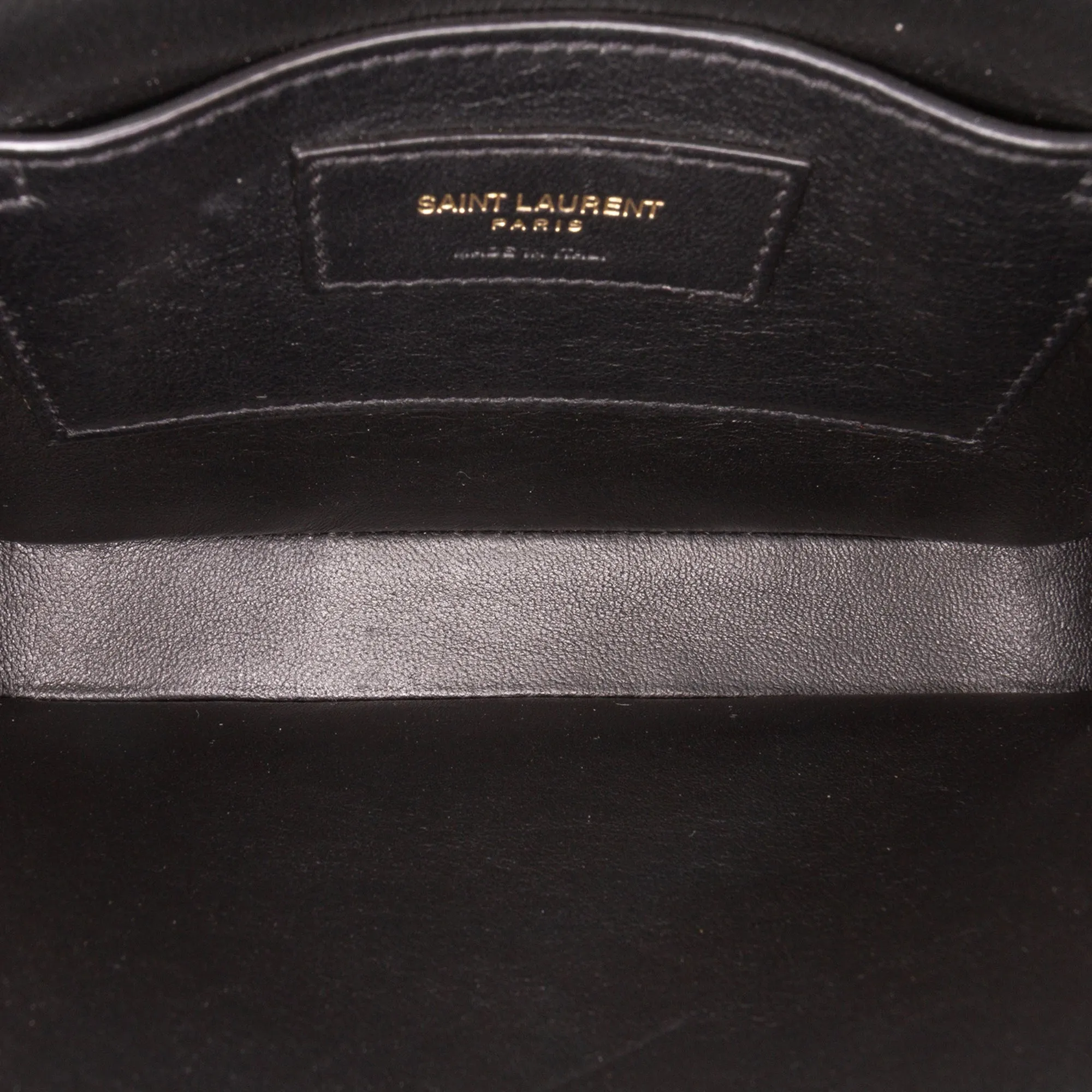 Saint Laurent Small Canvas Striped Solferino Satchel In Box Black