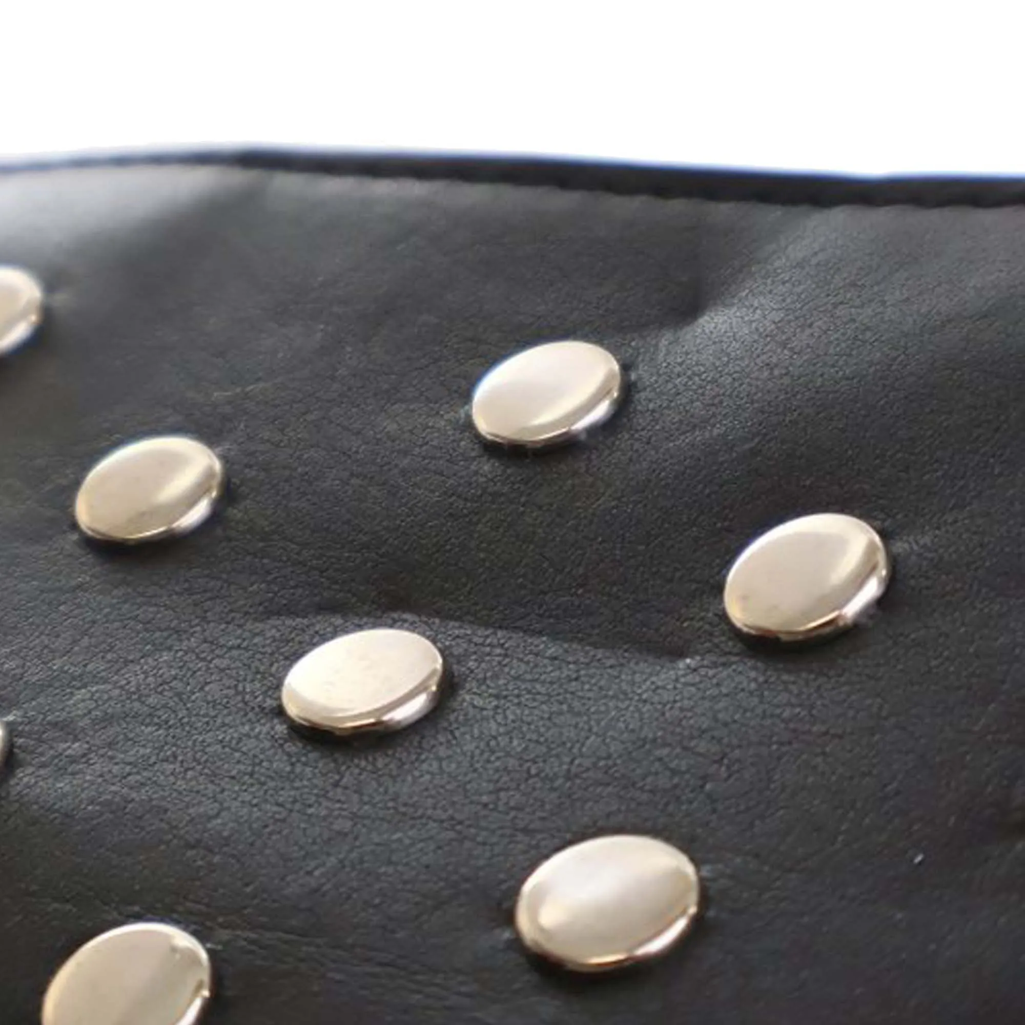 Saint Laurent Studded Calfskin Rider Chain Wallet Black