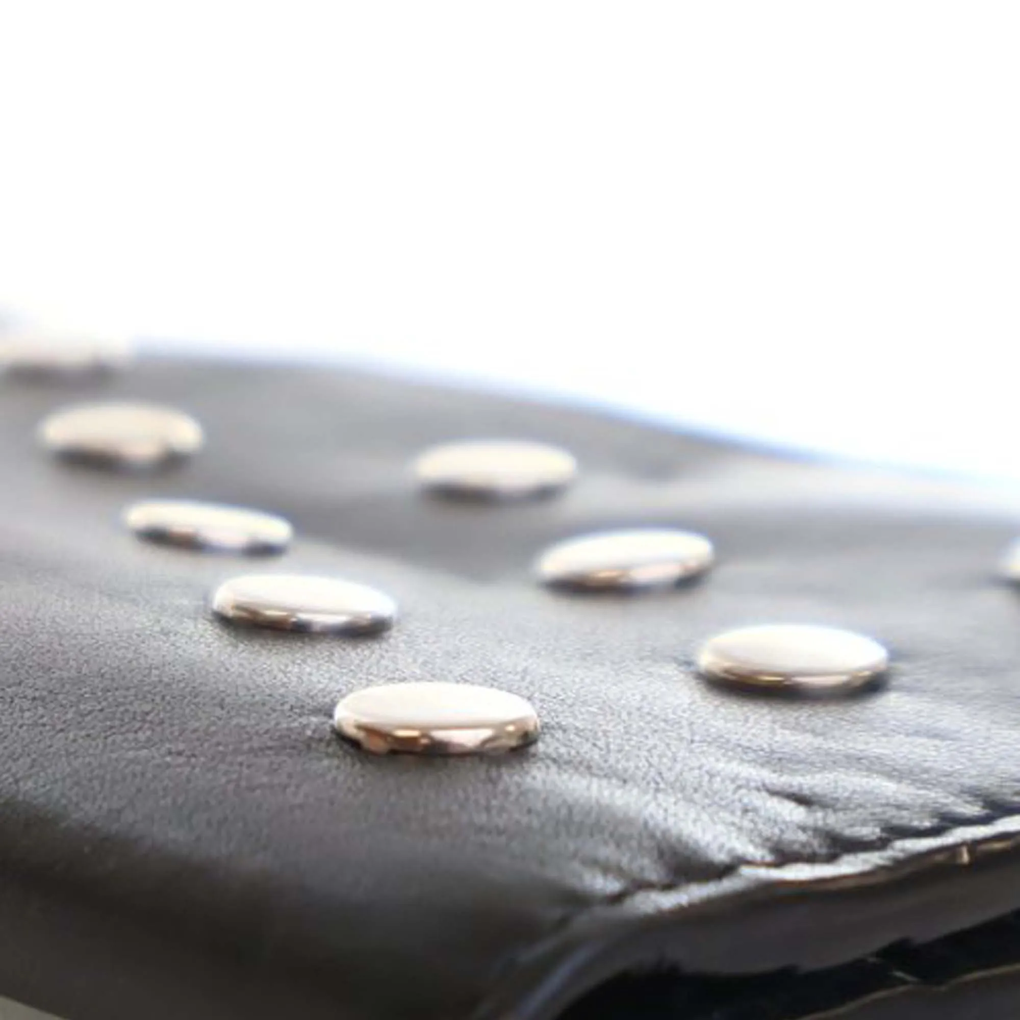 Saint Laurent Studded Calfskin Rider Chain Wallet Black