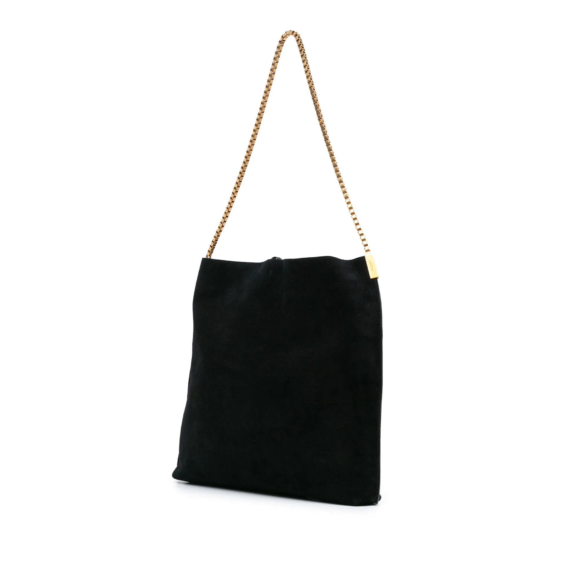 Saint Laurent Suede Suzanne Chain Shoulder Bag Black