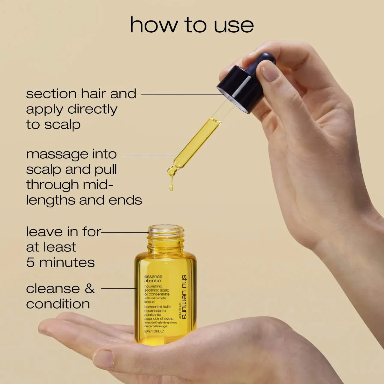 shu uemura Essence Absolue Pre-Shampoo & Nourishing Treatment Oil for Scalp & Hair 50ml NIB
