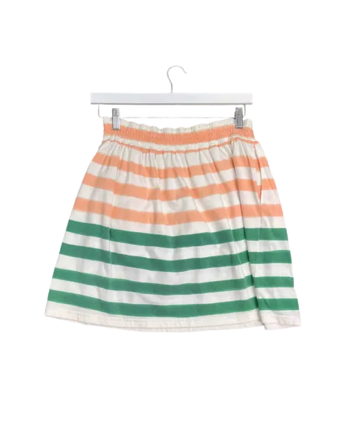 Size M | Cat's by Tsumori Chisato White Pink and Green Stripe Above Knee Skirt