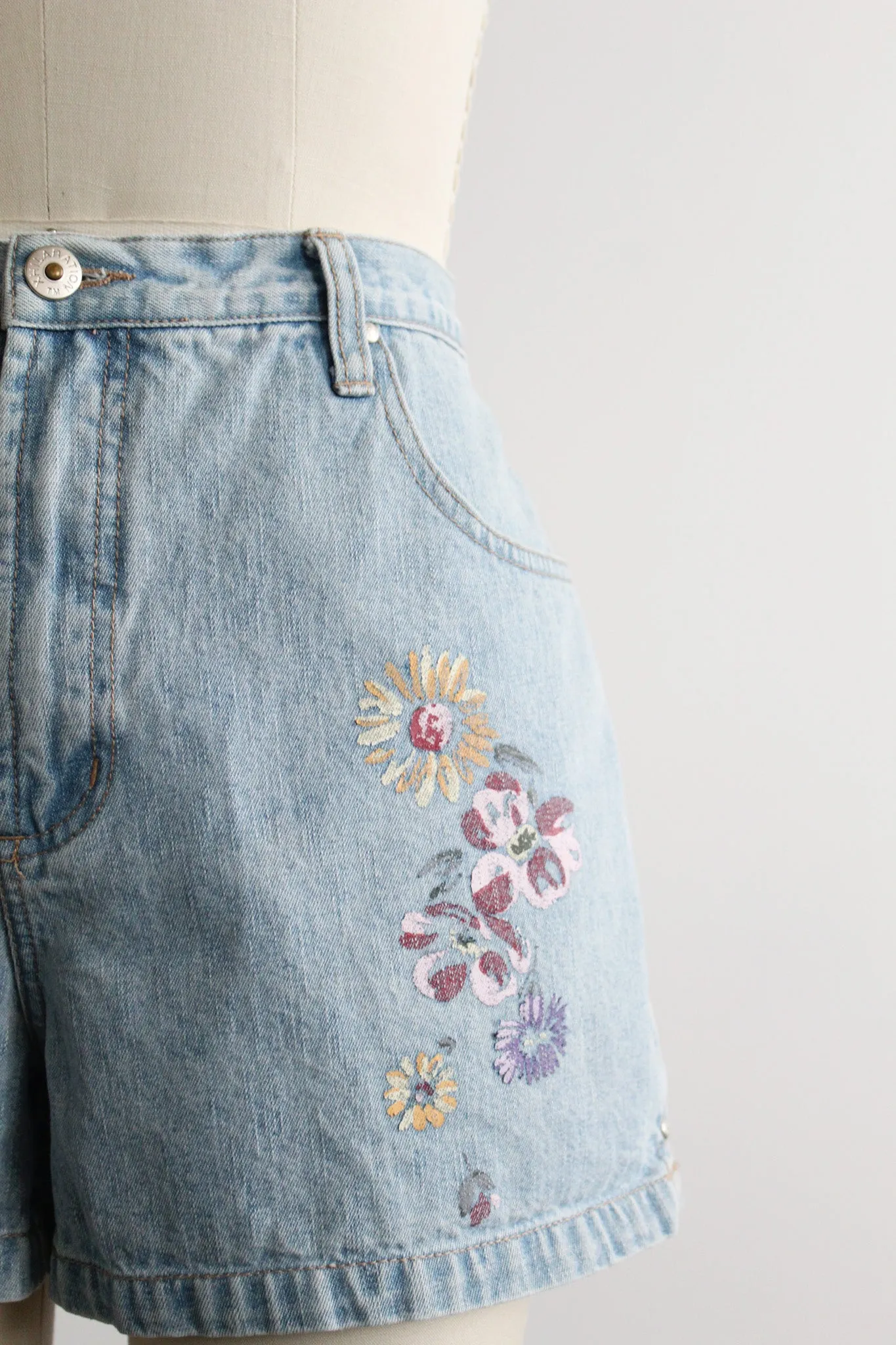 spring garden denim shorts 1919 Vintage