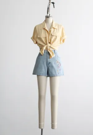 spring garden denim shorts 1919 Vintage