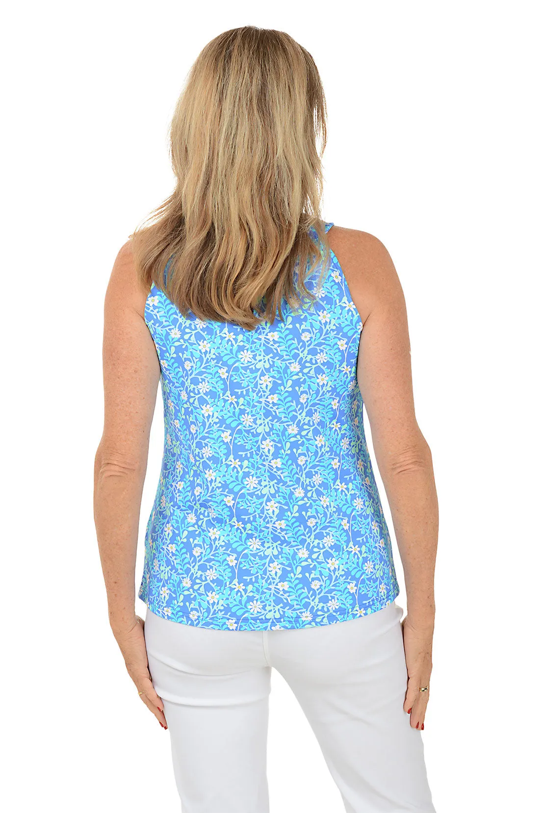 Spring Garden UPF50  Keyhole Sleeveless Top