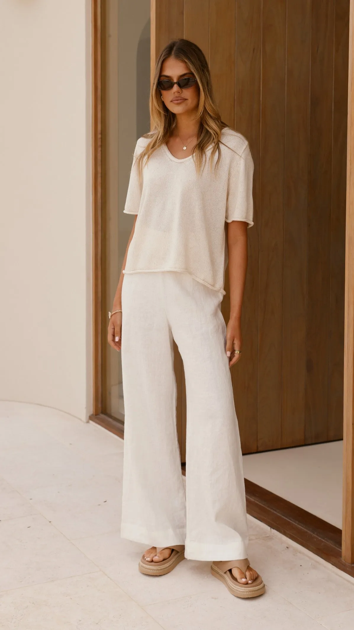 Spring Scoop Neck Tee - Natural Billy J