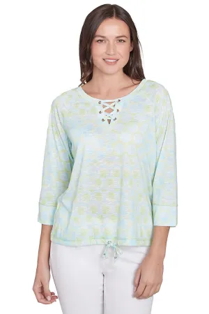 Spring Thing Lace-Up Neck Top