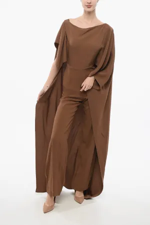 Taller Marmo Cape Jumpsuit With Draped Sleeves