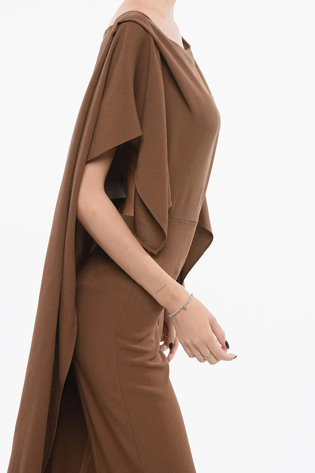 Taller Marmo Cape Jumpsuit With Draped Sleeves