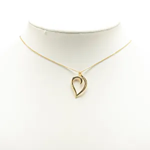 Tiffany 18K Yellow Gold Leaf Heart Pendant Necklace