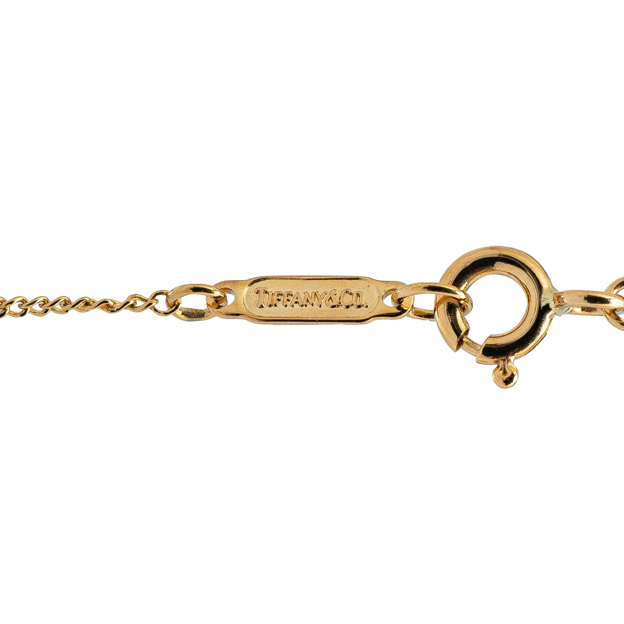 Tiffany 18K Yellow Gold Leaf Heart Pendant Necklace