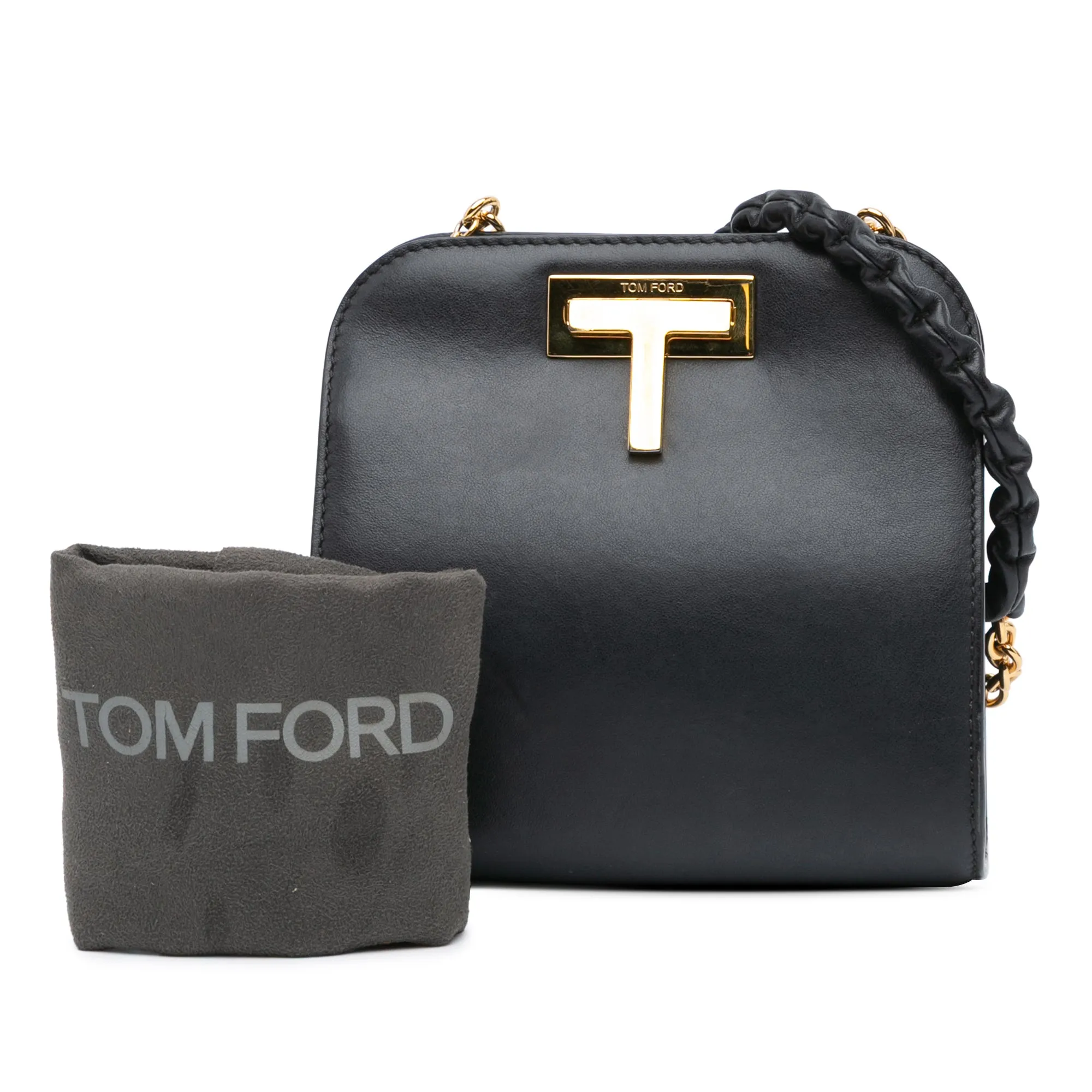 Tom Ford Calfskin Cosmo T Chain Crossbody Black