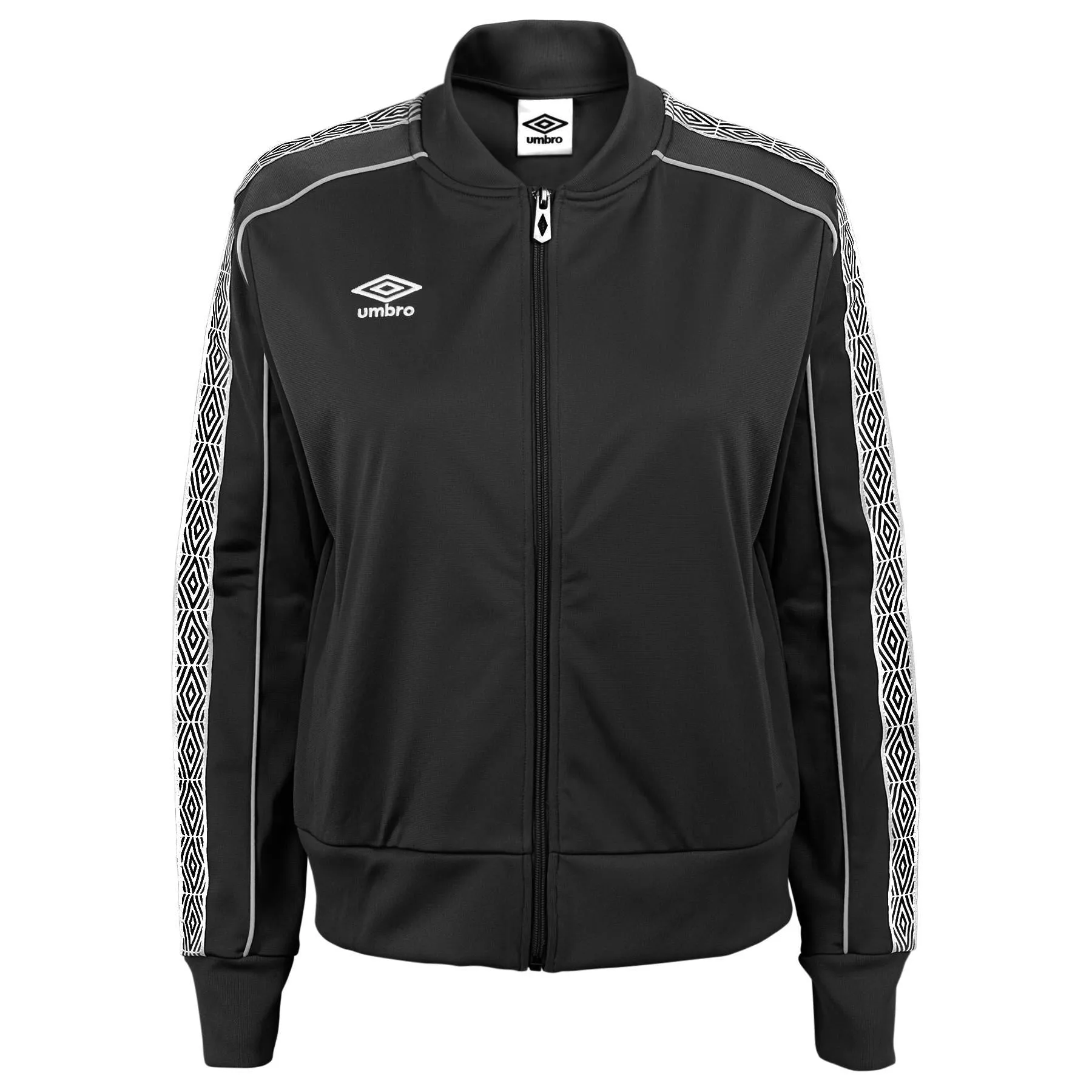 Umbro Women's Cropped Track Jacket, Black Beauty/White