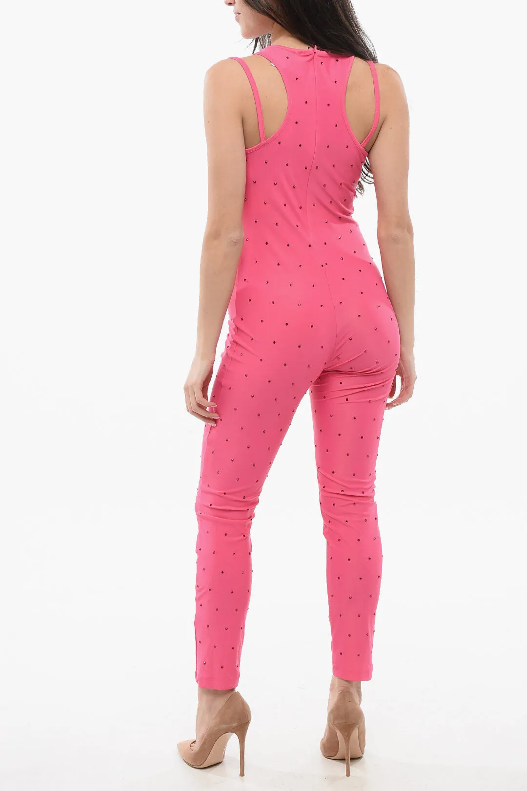 Versace Jeans Couture Stretchy Jumpsuit With Rhinestones