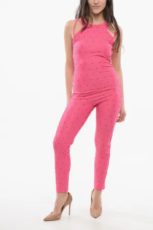 Versace Jeans Couture Stretchy Jumpsuit With Rhinestones