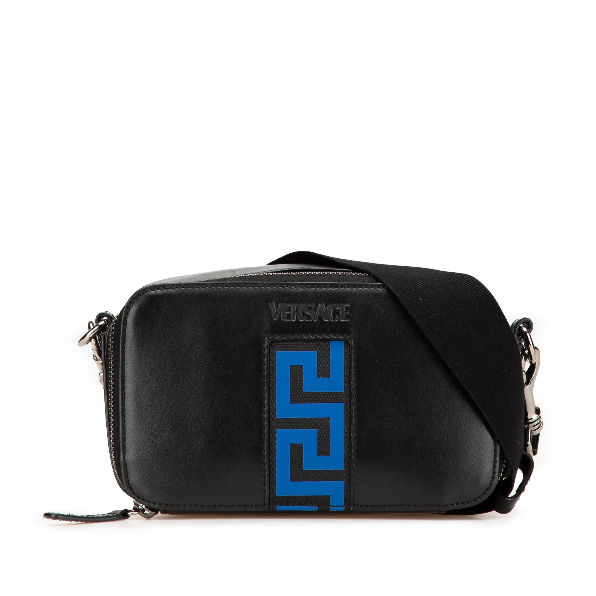 Versace Leather La Greca Camera Bag Black